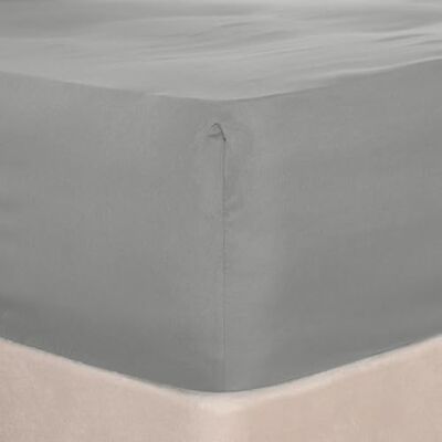 Brentfords - Plain Dyed Non-Iron Fitted - Mid Grey - King - Bed Sheet Brentfords - Plain Dyed Non-Iron Fitted - Mid Grey - King - Bed Sheet