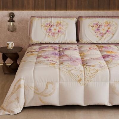 PETTI Artigiani Italiani Winter Quilt, Double Sided Double Duvet Plain and Digital Print, Shabby 04 320, 100% Microfibre, Made in Italy PETTI Artigiani Italiani Winter Quilt, Double Sided Double Duvet Plain and Digital Print, Shabby 04 320, 100% Microfibre, Made in Italy