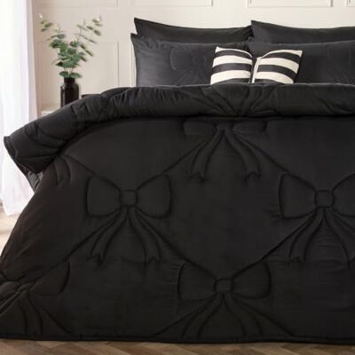 OHS Coverless Duvet Double 7.5 Tog, Gifts for Women Bow Bedding Soft Warm Microfibre Lattice Bow Quilted Coverless Duvet Summer Camping Quilt Comfy Washable Double Duvets with Pillowcases, Natural OHS Coverless Duvet Double 7.5 Tog, Gifts for Women Bow Bedding Soft Warm Microfibre Lattice Bow Quilted Coverless Duvet Summer Camping Quilt Comfy Washable Double Duvets with Pillowcases, Natural