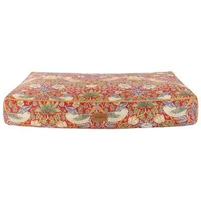 Rosewood x Morris & Co. Strawberry Thief Mattress for Dogs, Large Dog Bed, Burgundy, Thickly Padded, Non-Slip Base, Washable, Luxury William Morris Print Rosewood x Morris & Co. Strawberry Thief Mattress for Dogs, Large Dog Bed, Burgundy, Thickly Padded, Non-Slip Base, Washable, Luxury William Morris Print