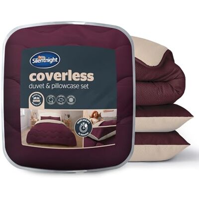 Silentnight Coverless Seersucker 10.5 Tog Duvet, Berry & Cream, Super King Silentnight Coverless Seersucker 10.5 Tog Duvet, Berry & Cream, Super King