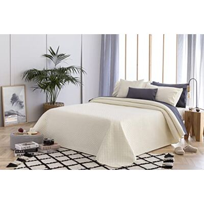 Todocama Thin Bedspread with Rhombus Design for Spring, Summer, Autumn and Winter, 100% Extra Soft Microfibre, Multi-purpose Bed Cover, 140/150/160-250 x 260 cm, Beige Todocama Thin Bedspread with Rhombus Design for Spring, Summer, Autumn and Winter, 100% Extra Soft Microfibre, Multi-purpose Bed Cover, 140/150/160-250 x 260 cm, Beige