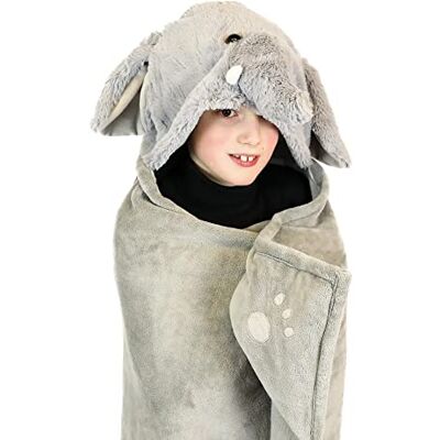 COZY NOXXIEZ Hooded Animal Snuggle Blanket 130 x 100cm Elephant COZY NOXXIEZ Hooded Animal Snuggle Blanket 130 x 100cm Elephant