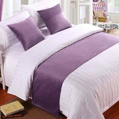 QRGMKL Premium Velvet Bed Runners Bedspread, Soft No Fading Bed Scarf Runner for Bedroom Wedding Room Home Hotel Bedding Decorations-Purple 2 Pillowcases(45X45cm) QRGMKL Premium Velvet Bed Runners Bedspread, Soft No Fading Bed Scarf Runner for Bedroom Wedding Room Home Hotel Bedding Decorations-Purple 2 Pillowcases(45X45cm)