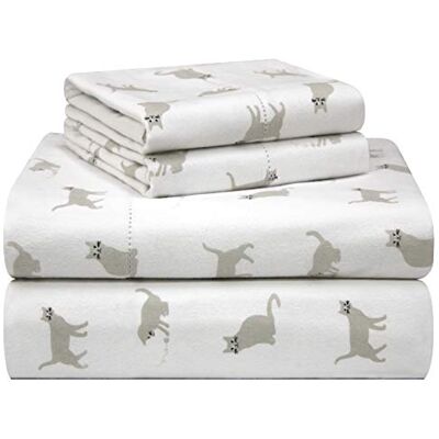 pointehaven Sheet Set, Flannel Cotton, Cats, Twin pointehaven Sheet Set, Flannel Cotton, Cats, Twin