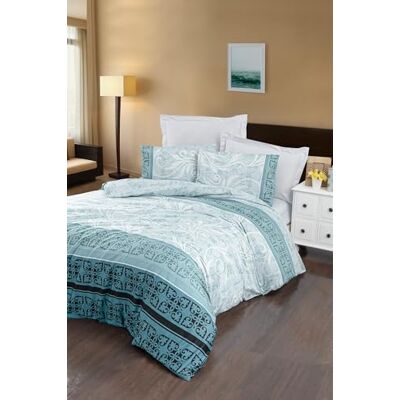 Nuit Des Rêves Luxurious Satin King Quilt Cover Set (200 x 220 cm), Mint Colour, 100% Cotton Satin, 210 Thread Count, Machine Washable, Includes 2 Pillowcases, Elegant & Comfortable Bedding Nuit Des Rêves Luxurious Satin King Quilt Cover Set (200 x 220 cm), Mint Colour, 100% Cotton Satin, 210 Thread Count, Machine Washable, Includes 2 Pillowcases, Elegant & Comfortable Bedding