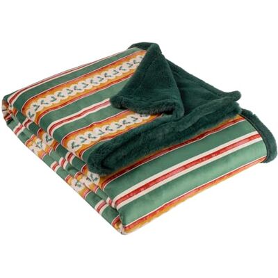 furn. All Wrapped Up Throw – Striped Festive Present Faux Fur Velvet Blanket (Emerald/Red 130x180cm) furn. All Wrapped Up Throw – Striped Festive Present Faux Fur Velvet Blanket (Emerald/Red 130x180cm)