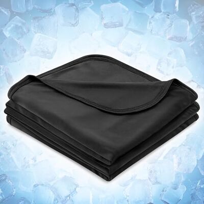 PAVILIA Cooling Blanket for Hot Sleepers, Lightweight Summer Blanket for Bed, Cooling Chill Throw Blanket for Night Sweats Absorb Heat for Adult Kid Baby on Warm Night, Black, 50x60 inch PAVILIA Cooling Blanket for Hot Sleepers, Lightweight Summer Blanket for Bed, Cooling Chill Throw Blanket for Night Sweats Absorb Heat for Adult Kid Baby on Warm Night, Black, 50x60 inch