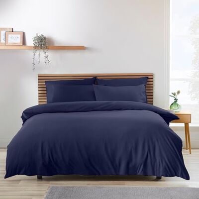 Catherine Lansfield Navy Blue Microfiber Duvet Cover Set Catherine Lansfield Navy Blue Microfiber Duvet Cover Set
