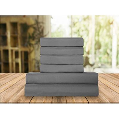 Elegant Comfort Luxury Soft Bed Sheets 1500 Premium Hotel Quality Microfiber Softness Wrinkle and Fade Resistant (6-Piece) Bedding Set, Queen, Platinum Grey Elegant Comfort Luxury Soft Bed Sheets 1500 Premium Hotel Quality Microfiber Softness Wrinkle and Fade Resistant (6-Piece) Bedding Set, Queen, Platinum Grey