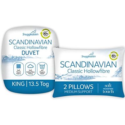 Snuggledown Scandinavian Hollowfibre 13.5 Tog Winter Duvet - White - King Snuggledown Scandinavian Hollowfibre 13.5 Tog Winter Duvet - White - King