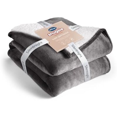Silentnight Snugsie Super Giant Sized Blanket Fleece Throw Plush Blanket Super-Sized with Warm Sherpa Fleece Inside Reversible for Whole Family Sofa Couch Bed, 270x230cm, Charcoal Grey Silentnight Snugsie Super Giant Sized Blanket Fleece Throw Plush Blanket Super-Sized with Warm Sherpa Fleece Inside Reversible for Whole Family Sofa Couch Bed, 270x230cm, Charcoal Grey