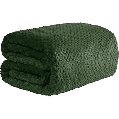 Dreamscene - Luxury Waffle Mink Throw - Dark Green - Throw Dreamscene - Luxury Waffle Mink Throw - Dark Green - Throw