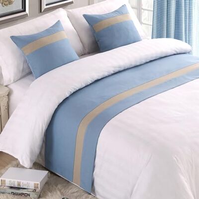 QRGMKL Contrast Color Bed Runners and Matching Cushions, Soft No Fading Bed Scarf Runner Luxury Durable Bedspread for Bedroom Hotel Wedding Room Home Decoration-Sky Blue 2 Pillowcases(45X45cm) QRGMKL Contrast Color Bed Runners and Matching Cushions, Soft No Fading Bed Scarf Runner Luxury Durable Bedspread for Bedroom Hotel Wedding Room Home Decoration-Sky Blue 2 Pillowcases(45X45cm)
