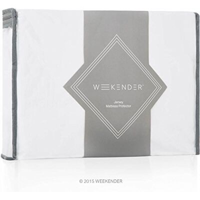 WEEKENDER Fitted Jersey Mattress Protector with Quiet Waterproof Barrier Queen WEEKENDER Fitted Jersey Mattress Protector with Quiet Waterproof Barrier Queen