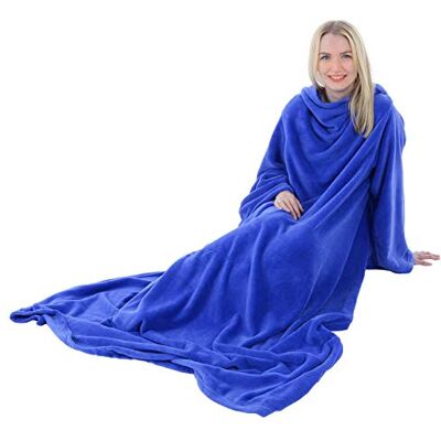 Autumn Faith Snuggle Blanket With Sleeves Winter Warm Royal Blue Autumn Faith Snuggle Blanket With Sleeves Winter Warm Royal Blue