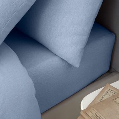 Catherine Lansfield Blue Brushed Cotton Fitted Sheet - Bed Linen Catherine Lansfield Blue Brushed Cotton Fitted Sheet - Bed Linen