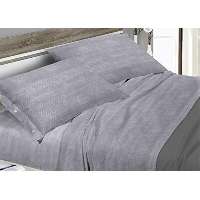 Biancheriaweb W00342 - Cotton Duvet Cover Set for Double Bed - Grey Biancheriaweb W00342 - Cotton Duvet Cover Set for Double Bed - Grey