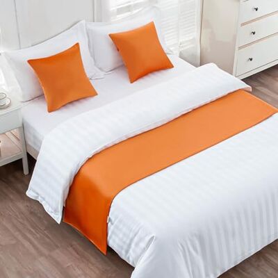 QRGMKL Premium Velvet Bed Runners Bedspread, Soft No Fading Bed Scarf Runner for Bedroom Wedding Room Home Hotel Bedding Decorations-Orange 2 Pillowcases(45X45cm) QRGMKL Premium Velvet Bed Runners Bedspread, Soft No Fading Bed Scarf Runner for Bedroom Wedding Room Home Hotel Bedding Decorations-Orange 2 Pillowcases(45X45cm)