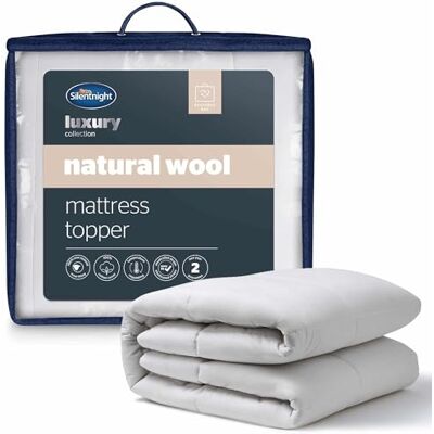 Silentnight Natural Wool Collection Mattress Topper Super King Bed Luxury Temperature Regulating Breathable Mattress Cover Pad with Cotton Cover and Easy Fit Straps Hypoallergenic Super King Silentnight Natural Wool Collection Mattress Topper Super King Bed Luxury Temperature Regulating Breathable Mattress Cover Pad with Cotton Cover and Easy Fit Straps Hypoallergenic Super King