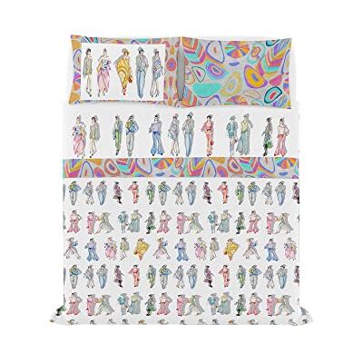 Italian Bed Linen JOLIE Digital Print Quilt Cover and Pillowcases Double Bed Sheet Italian Bed Linen JOLIE Digital Print Quilt Cover and Pillowcases Double Bed Sheet