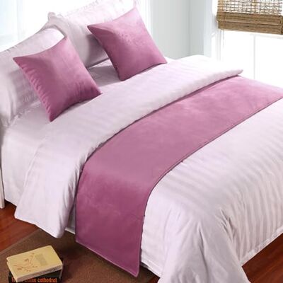 QRGMKL Premium Velvet Bed Runners Bedspread, Soft No Fading Bed Scarf Runner for Bedroom Wedding Room Home Hotel Bedding Decorations-Pink 210X50cm for 1.5m Bed QRGMKL Premium Velvet Bed Runners Bedspread, Soft No Fading Bed Scarf Runner for Bedroom Wedding Room Home Hotel Bedding Decorations-Pink 210X50cm for 1.5m Bed