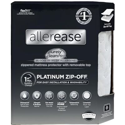Aller-Ease Platinum Zip-Off Top Mattress Protector, Queen Aller-Ease Platinum Zip-Off Top Mattress Protector, Queen
