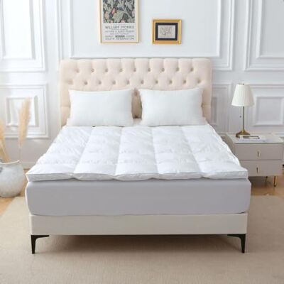 Kampala Hill Mattress Topper Goose Feather and Down Hotel Quality Thick Luxury Deep Fill (5cm) (Double) Kampala Hill Mattress Topper Goose Feather and Down Hotel Quality Thick Luxury Deep Fill (5cm) (Double)