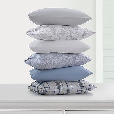 Tribeca Living Cotton Percale California King Size Bed Sheet Set, 300 Thread Count, Extra Deep Pockets, Printed Tribeca Plaid Multicolor Tribeca Living Cotton Percale California King Size Bed Sheet Set, 300 Thread Count, Extra Deep Pockets, Printed Tribeca Plaid Multicolor