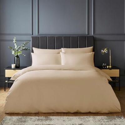 Silentnight Pure Cotton Duvet Set Luxurious Cool Soft Touch 200 Thread Count Button Fastening Breathable 100% Cotton Quilt Cover + Pillowcase Bed Set Machine Washable, Beige Natural, Double Silentnight Pure Cotton Duvet Set Luxurious Cool Soft Touch 200 Thread Count Button Fastening Breathable 100% Cotton Quilt Cover + Pillowcase Bed Set Machine Washable, Beige Natural, Double