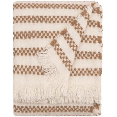 furn. Hoem Clyne Throw – Soft Textured Check Stripe Tasselled Blanket (Brown – 130x180cm) furn. Hoem Clyne Throw – Soft Textured Check Stripe Tasselled Blanket (Brown – 130x180cm)