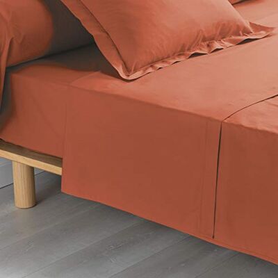 Douceur d'Intérieur , Flat Sheet (240 x 300 cm) Percaline Terracotta, Cotton Percale Douceur d'Intérieur , Flat Sheet (240 x 300 cm) Percaline Terracotta, Cotton Percale