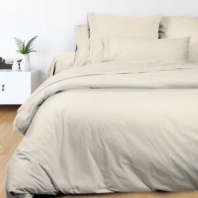 SHOP&CITY SOLEIL Camille Ecru Cotton Percale Duvet Cover - 220 x 240 cm SHOP&CITY SOLEIL Camille Ecru Cotton Percale Duvet Cover - 220 x 240 cm