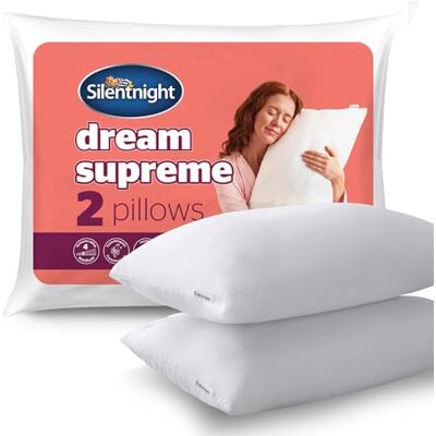 Silentnight Dream Supreme Pillows 2 Pack Cloud-Like Comfort for Front, Back & Side Sleepers Medium Soft Support with Soft Touch Hypoallergenic Covers Machine Washable Pack of 2 Silentnight Dream Supreme Pillows 2 Pack Cloud-Like Comfort for Front, Back & Side Sleepers Medium Soft Support with Soft Touch Hypoallergenic Covers Machine Washable Pack of 2