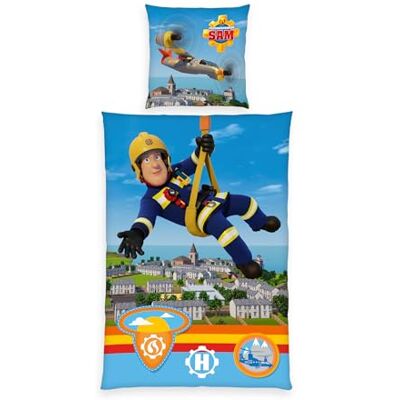 Herding Fireman Sam Bed Linen, Pillowcase Approx. 80 x 80 cm, Duvet Cover Approx. 135 x 200 cm, with Branded Zip, 100% Cotton/Renforcé Herding Fireman Sam Bed Linen, Pillowcase Approx. 80 x 80 cm, Duvet Cover Approx. 135 x 200 cm, with Branded Zip, 100% Cotton/Renforcé
