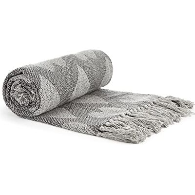 Emma Barclay Heart Recycled Cotton Throw With Heart Design in Grey 50x60 (127x152cm) Emma Barclay Heart Recycled Cotton Throw With Heart Design in Grey 50x60 (127x152cm)