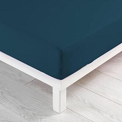 Douceur d'Intérieur , Jersy Double Fitted Sheet 160 x 200 cm 100% Cotton, Midnight Blue Douceur d'Intérieur , Jersy Double Fitted Sheet 160 x 200 cm 100% Cotton, Midnight Blue