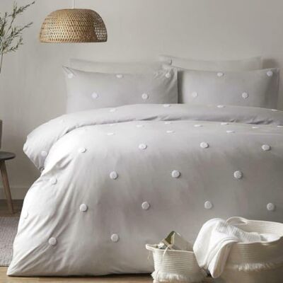 Appletree Signature Duvet Cover Set Double – Dot Garden Design – 100% Cotton Bedding – White with Silver Polka Dots – Includes 1 Duvet Cover (200x200cm) & 2 Pillowcases (50x75cm) Appletree Signature Duvet Cover Set Double – Dot Garden Design – 100% Cotton Bedding – White with Silver Polka Dots – Includes 1 Duvet Cover (200x200cm) & 2 Pillowcases (50x75cm)