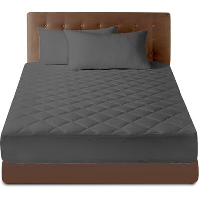 GC GAVENO CAVAILIA 30cm Deep Quilted Double Mattress Protector Extra Deep Pocket Fitted Mattress Protector Double Bed Breathable, Hypoallergenic & Noiseless Mattress Cover Charcoal GC GAVENO CAVAILIA 30cm Deep Quilted Double Mattress Protector Extra Deep Pocket Fitted Mattress Protector Double Bed Breathable, Hypoallergenic & Noiseless Mattress Cover Charcoal