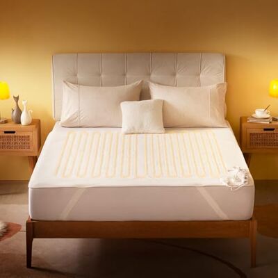 Sonive Electric Blanket King Size, Heated Blanket 137cm x 165cm with 3 Different Heat Settings, Fitted Heated Mattress Cover with Overheat Protection, Uniform Heating, Machine Washable Sonive Electric Blanket King Size, Heated Blanket 137cm x 165cm with 3 Different Heat Settings, Fitted Heated Mattress Cover with Overheat Protection, Uniform Heating, Machine Washable