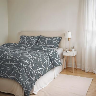 Datex Grey Duvet Cover Set - Bedding Set Datex Grey Duvet Cover Set - Bedding Set