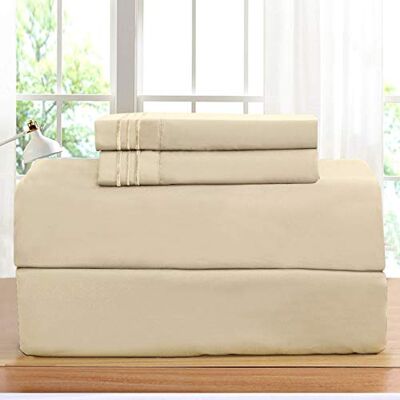 Elegant Comfort Luxurious Bed Sheets Set on Amazon 1500 Thread Count Wrinkle,Fade and Stain Resistant 4-Piece Bed Sheet Set, Deep Pocket, Queen Cream Elegant Comfort Luxurious Bed Sheets Set on Amazon 1500 Thread Count Wrinkle,Fade and Stain Resistant 4-Piece Bed Sheet Set, Deep Pocket, Queen Cream