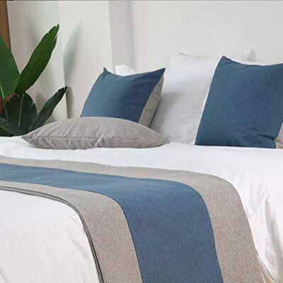WYHQL Double Color Patchwork Bed Runner Bed flag Hotel Luxurious Bedding Bedroom Decorative Scarf Cushion Covers (Color : Blue1, Size : 1pc*Pillowcase (45X45cm)) WYHQL Double Color Patchwork Bed Runner Bed flag Hotel Luxurious Bedding Bedroom Decorative Scarf Cushion Covers (Color : Blue1, Size : 1pc*Pillowcase (45X45cm))