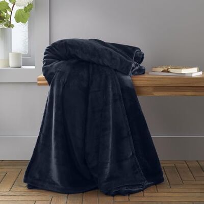 Catherine Lansfield Navy Velvet Throw - Throw Blanket Catherine Lansfield Navy Velvet Throw - Throw Blanket