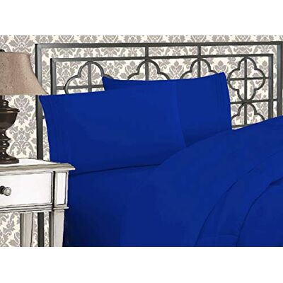 Elegant Comfort 1500 Thread Count Egyptian Quality 4-Piece Bed Sheet Sets with Deep Pockets, Queen, Royal Blue Elegant Comfort 1500 Thread Count Egyptian Quality 4-Piece Bed Sheet Sets with Deep Pockets, Queen, Royal Blue
