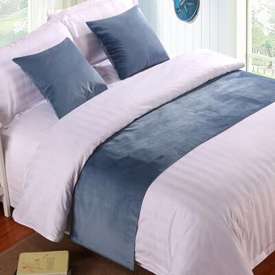 QRGMKL Premium Velvet Bed Runners Bedspread, Soft No Fading Bed Scarf Runner for Bedroom Wedding Room Home Hotel Bedding Decorations-Blue 260X50cm for 2m Bed QRGMKL Premium Velvet Bed Runners Bedspread, Soft No Fading Bed Scarf Runner for Bedroom Wedding Room Home Hotel Bedding Decorations-Blue 260X50cm for 2m Bed