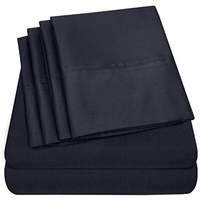 Sweet Home Collection Twin XL Size Bed Sheets 4 Piece 1500 Supreme Collection Fine Brushed Microfiber Deep Pocket Twin X-Large Sheet Set Bedding 1 EXTRA PILLOW CASES, GREAT VALUE, Twin XL, Navy Sweet Home Collection Twin XL Size Bed Sheets 4 Piece 1500 Supreme Collection Fine Brushed Microfiber Deep Pocket Twin X-Large Sheet Set Bedding 1 EXTRA PILLOW CASES, GREAT VALUE, Twin XL, Navy