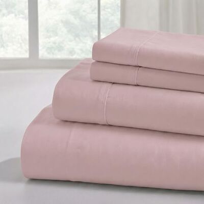 Modern Threads Soft Microfiber Solid Sheets Luxurious Microfiber Bed Sheets Includes Flat Sheet, Fitted Sheet with Deep Pockets, & Pillowcases Cameo Rose Queen Modern Threads Soft Microfiber Solid Sheets Luxurious Microfiber Bed Sheets Includes Flat Sheet, Fitted Sheet with Deep Pockets, & Pillowcases Cameo Rose Queen
