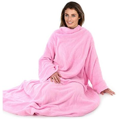 Autumn Faith Snuggle Blanket With Sleeves Wrap Around Pink (No Pattern) Autumn Faith Snuggle Blanket With Sleeves Wrap Around Pink (No Pattern)