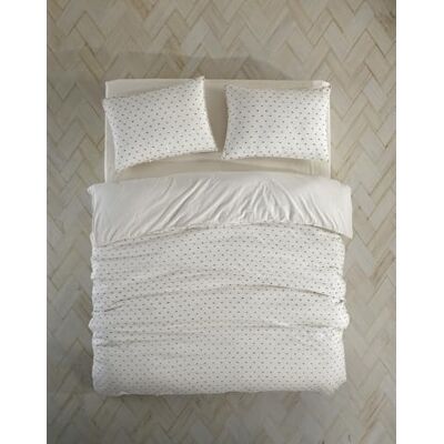 Nuit Des Rêves Ranforce Single XXL Quilt Cover Set, 100% Cotton, 155 x 220 cm Duvet & 80 x 80 cm Pillow Case, Cream & Black, Machine Washable at 40°C, Soft & Durable Nuit Des Rêves Ranforce Single XXL Quilt Cover Set, 100% Cotton, 155 x 220 cm Duvet & 80 x 80 cm Pillow Case, Cream & Black, Machine Washable at 40°C, Soft & Durable